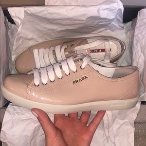 Prada pink tennis shoes